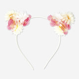 Headband with Ear Small Island Flower Pk/Wh