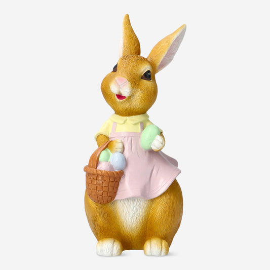 Rabbit Resin Holding Eggs Pastel