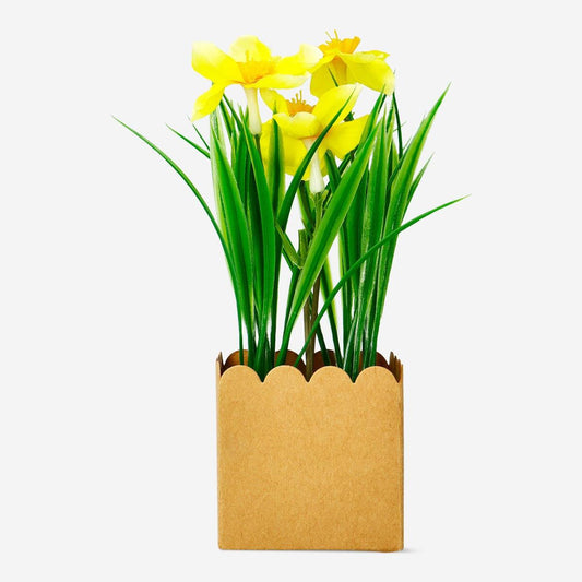 Deco Grass With Flowers Yellow Daffodil