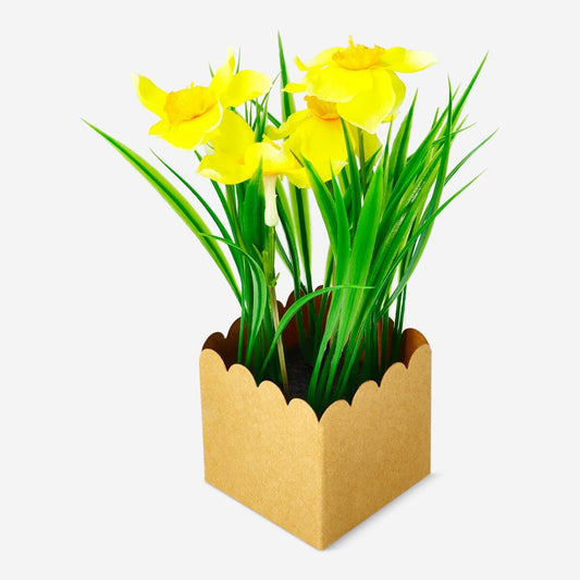 Deco Grass With Flowers Yellow Daffodil