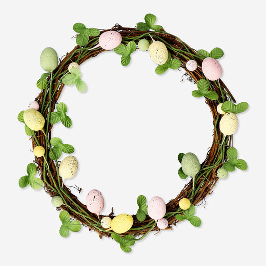 Wreath with Eggs And Leaves Dia 25 Cm