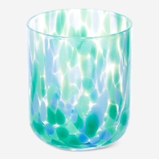 Glassdrink with Dots Color Glass Blue Green