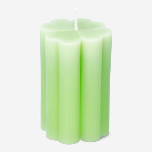 Pillar Candle As Flower 10 Cm Green