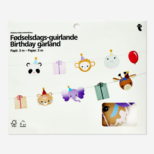 Garland Cardboard Animals And Present 3M