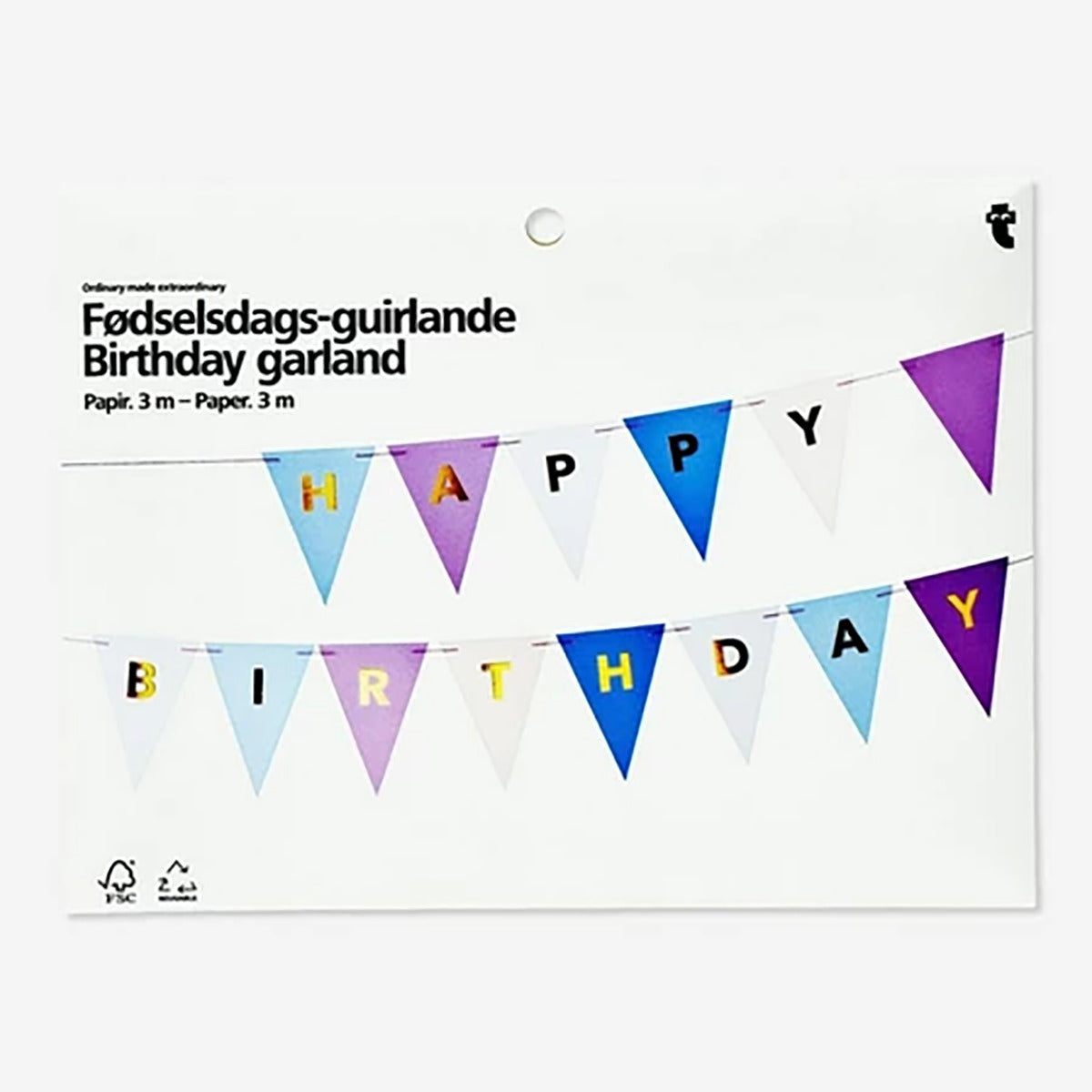 Garland Paper Happy Birthday 3 M