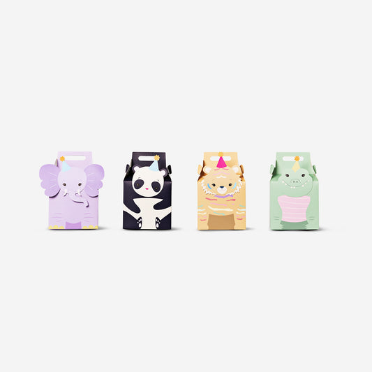 Snack Box Cardboard Animal Prints 4 Pcs