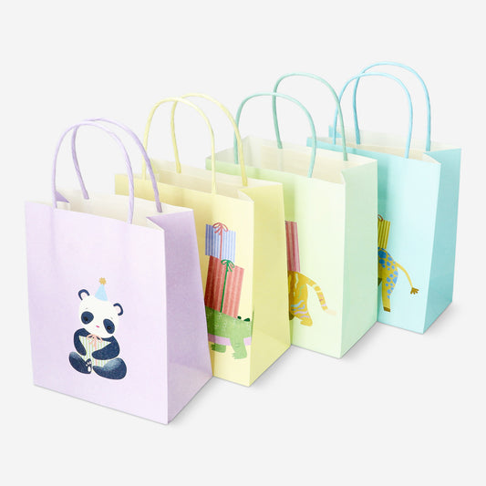 Giftbag Paper Animal Printmix 4P 15X18Cm