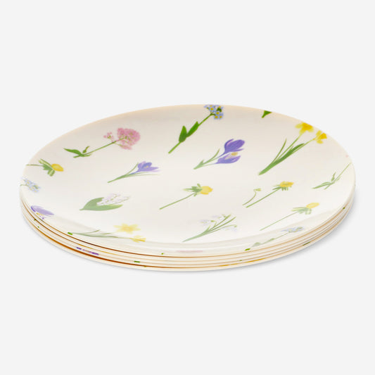 Plate Pp Flowers 4 Pcs