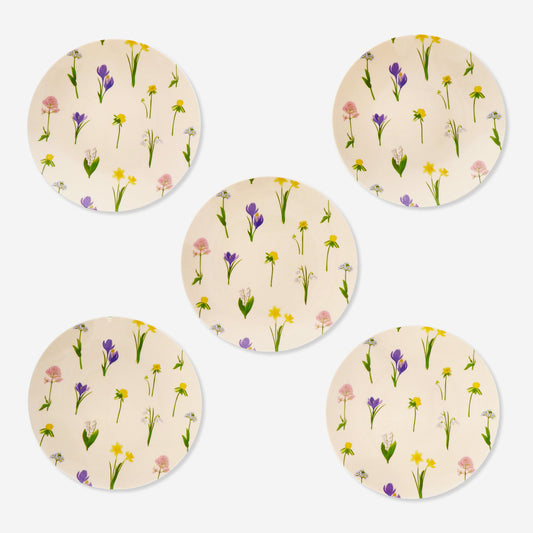 Plate Pp Flowers 4 Pcs