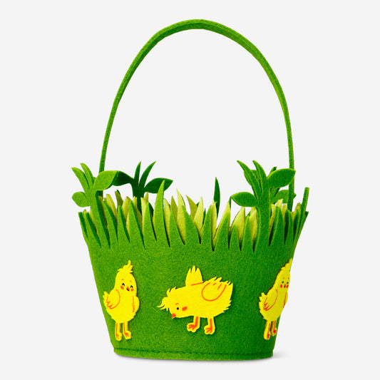 Bag For Egg Hunt Round In Felt Chick