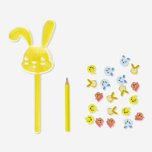 Pencil W. Erasers In Bunny Box