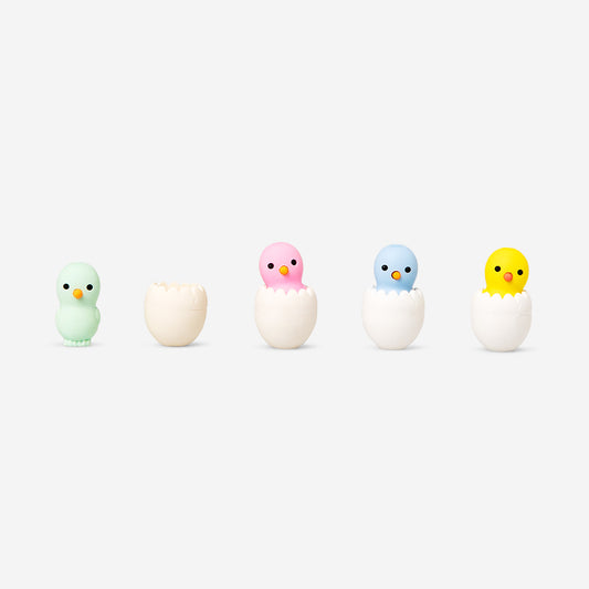 Erasers Chicken In Egg 4 Pcs