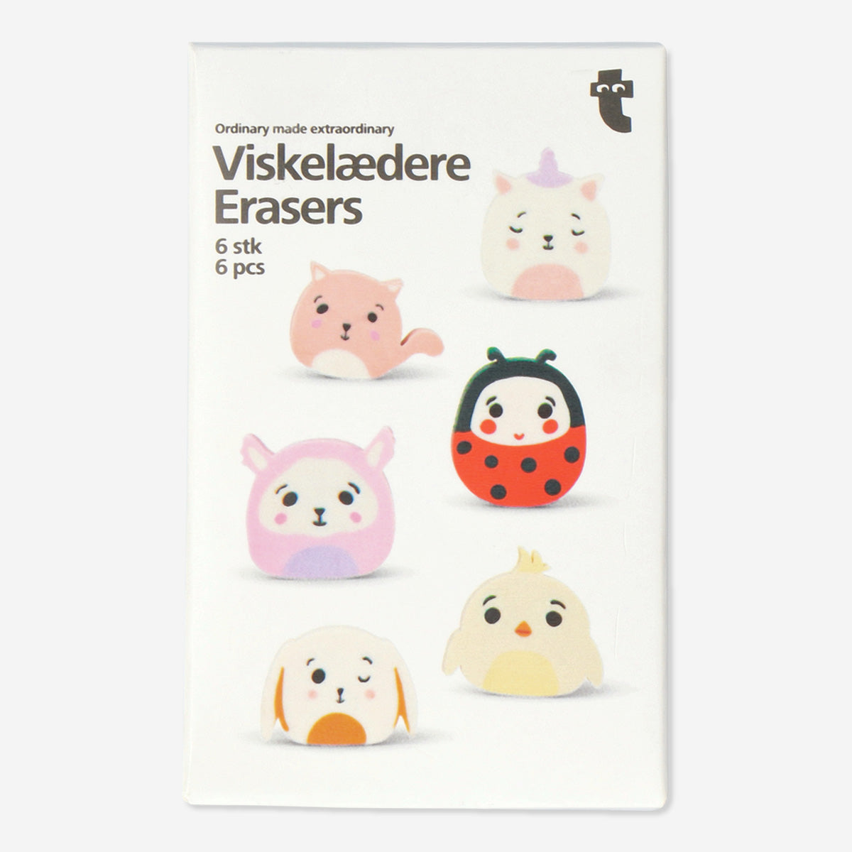 Erasers Spring Faces 6 Pcs – Flying Tiger Copenhagen