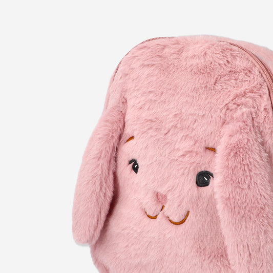 Backpack Pink Fluffy Kids Cute Face