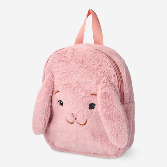 Backpack Pink Fluffy Kids Cute Face