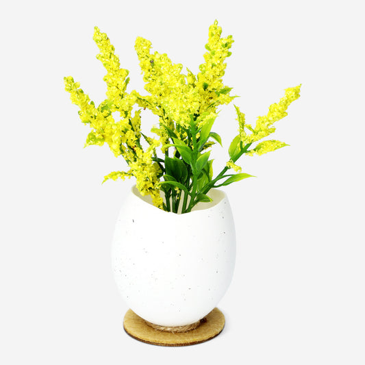 Egg with Flower For Decoration Yellowith Small