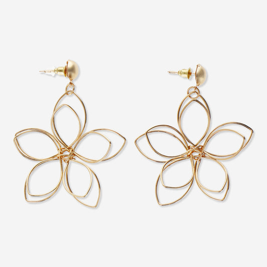 Earrings Summer Flower Metal Twist 2Pcs