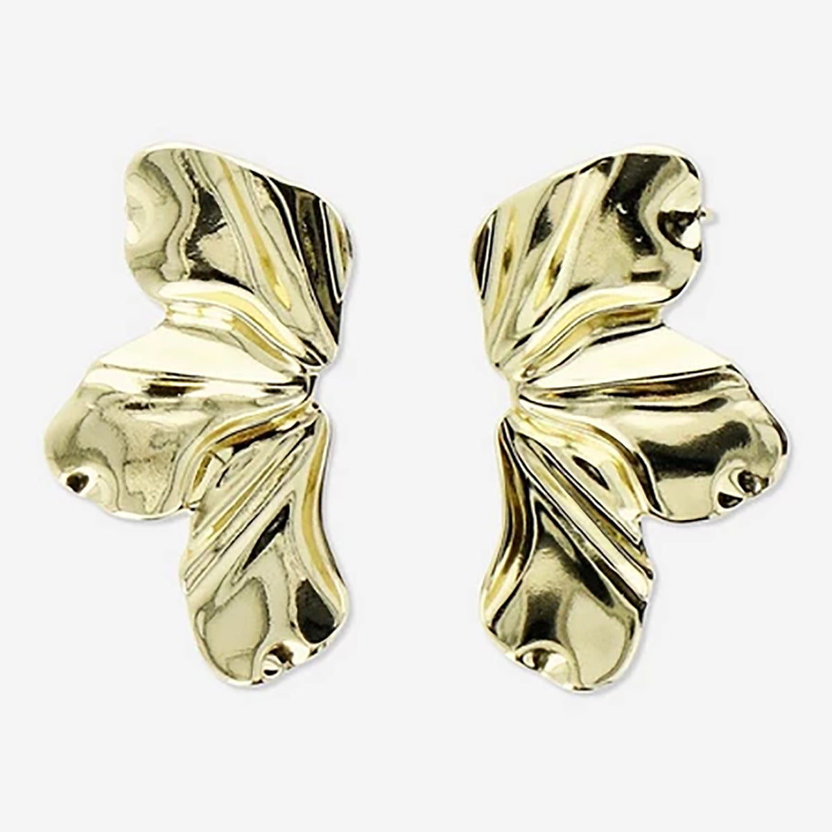 Earrings Cuff For Ear Gold Leafs 2Pcs