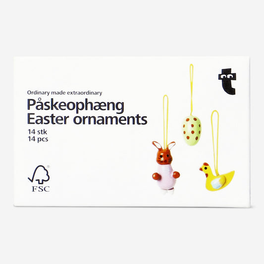 Easter Ornaments Wood 14 Pcs/Set