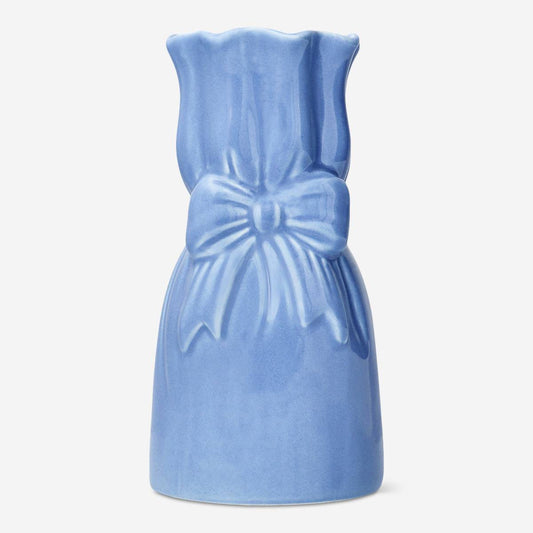 Vase W. Bow Blue