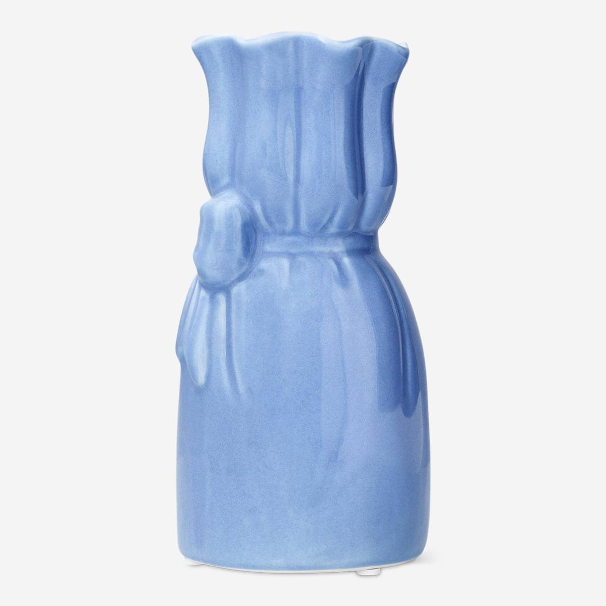 Vase W. Bow Blue