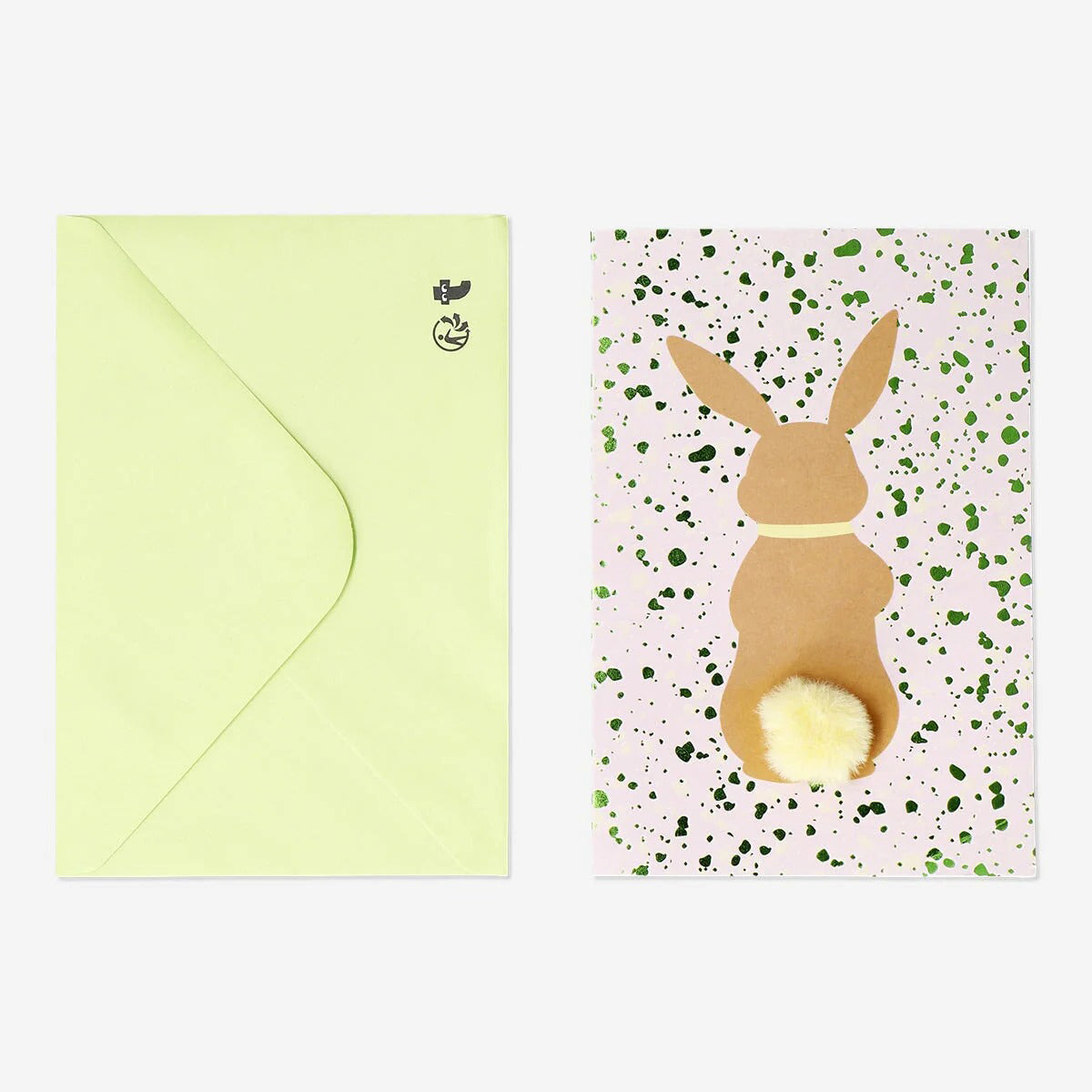 Card W Envelope Bunny W Pompom (In)