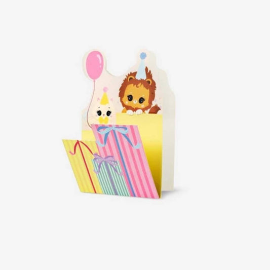 Card W Envelope Animals Party (In)