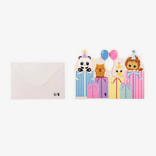 Card W Envelope Animals Party (In)