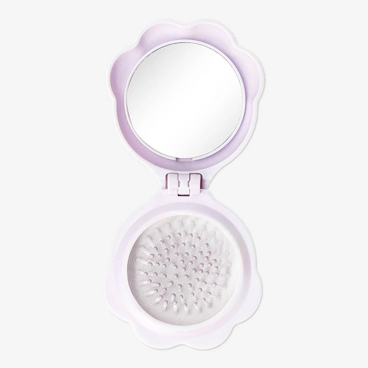 Hair Brush Foldable Paw Shape W Mirror