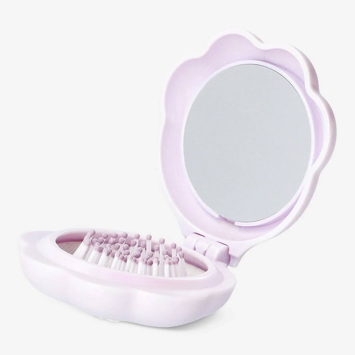 Hair Brush Foldable Paw Shape W Mirror