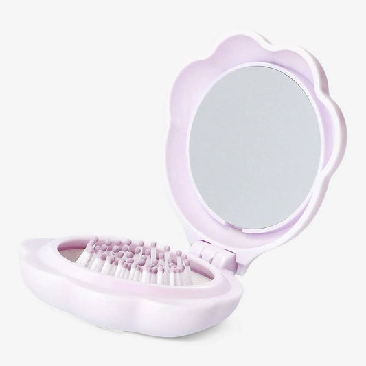 Hair Brush Foldable Paw Shape W Mirror