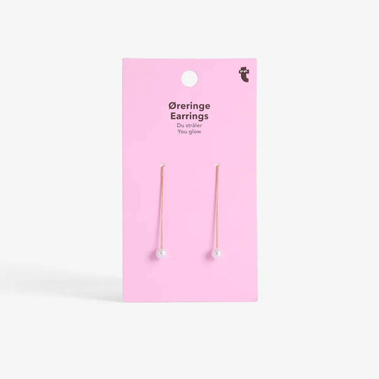 Earrings Through-Ear Gold W Pearl 2Pc