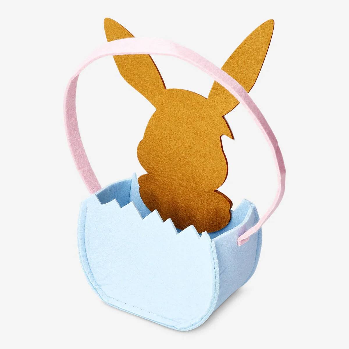 Bag For Egg Hunt In Recycled Felt Rabbit