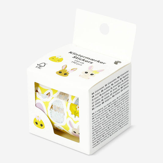 Animal Sticker Roll In Box Bunny