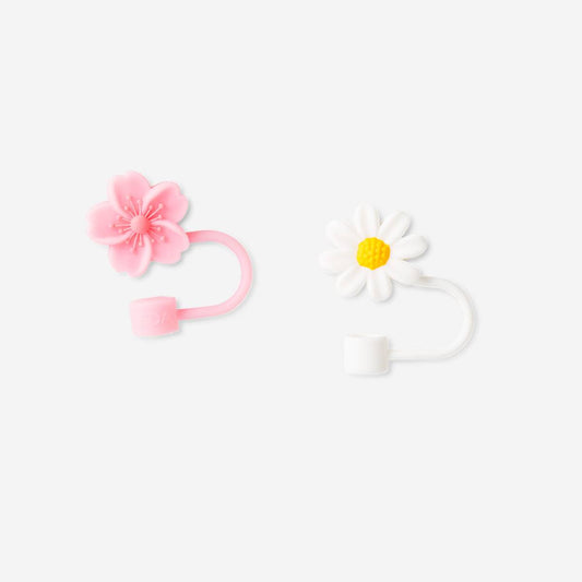 Cover For Straws 2Pcs Set Flower Shape
