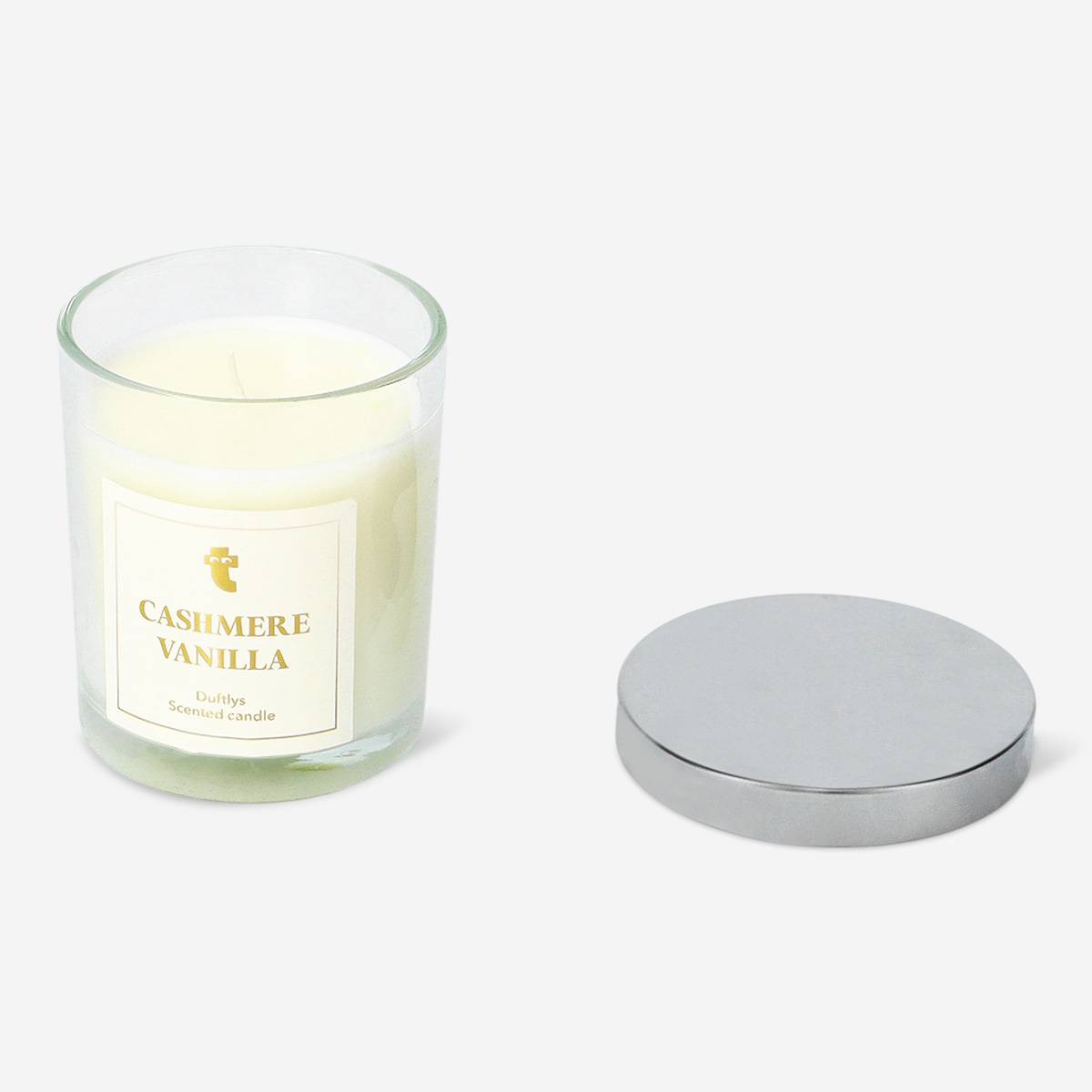 Candle Scent In Glass W. Lid Cashmere Vanilla
