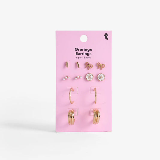 Earrings Gold Multi Set 6 Pc