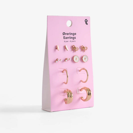 Earrings Gold Multi Set 6 Pc