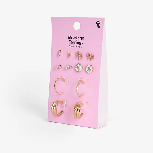 Earrings Gold Multi Set 6 Pc