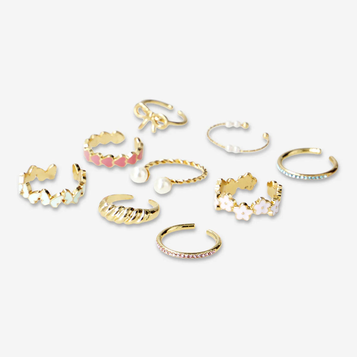 Set Of Rings 9Pcs Gold