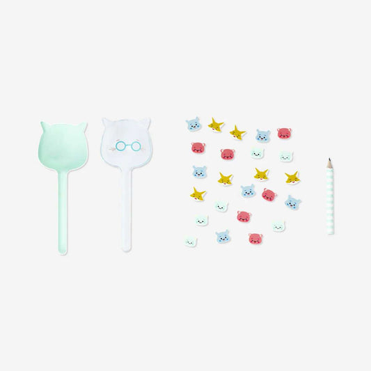 Pencil W. Erasers In Box Cat