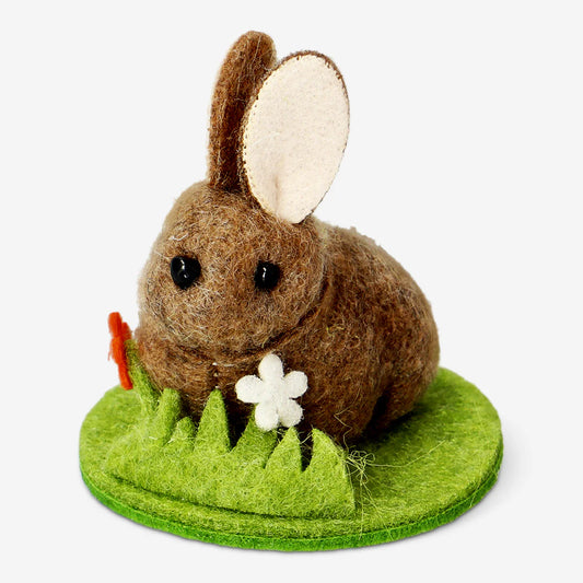 Bunny Easter Felt Brown Small