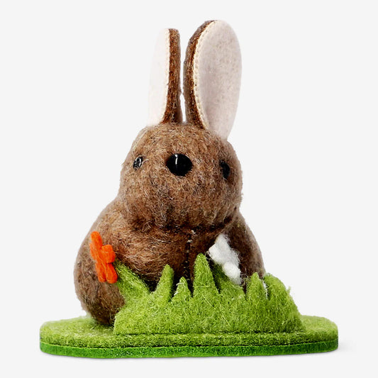 Bunny Easter Felt Brown Small
