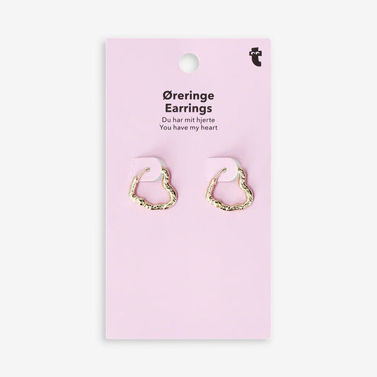 Earrings Heart Hoop Gold