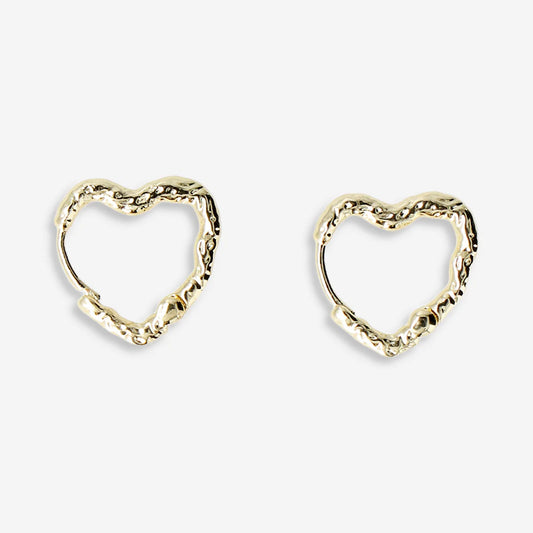 Earrings Heart Hoop Gold