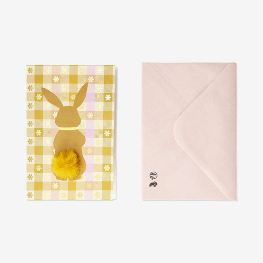 Card W Envelope Bunny W Pompom (In)