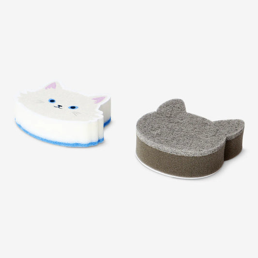 Cleaning Sponge Cat Faces 2Pcs
