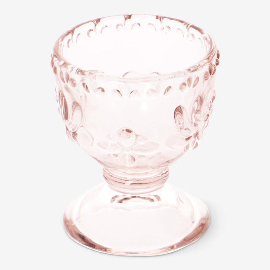 Egg Holder Glass Embossed Flowers