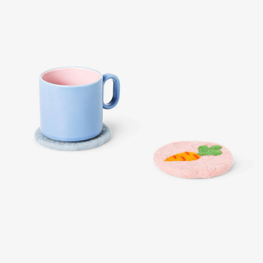 Coaster 2Pcs Set Carrot And Bunny Small