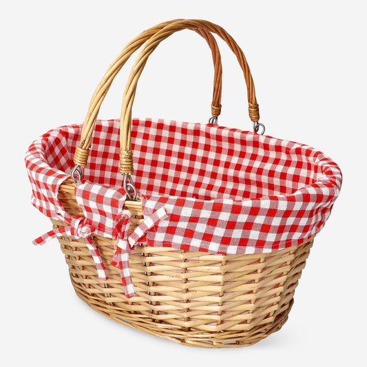 Basketpicnic Weaved Check Fabric 2Handle